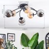 Chehalis ceiling light, globe light Amber, Smoke-coloured, 6-light sources