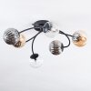 Chehalis ceiling light, globe light 56 cm Amber, clear, Smoke-coloured, 6-light sources