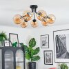 Koyoto ceiling light, globe light Amber, 7-light sources