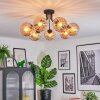 Koyoto ceiling light, globe light Amber, 7-light sources