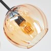 Koyoto ceiling light, globe light Amber, 7-light sources
