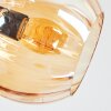 Koyoto ceiling light, globe light Amber, 7-light sources