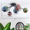 Chehalis ceiling light, globe light blue, green, coppery, 6-light sources