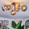 Chehalis ceiling light, globe light 56 cm blue, green, coppery, 6-light sources