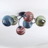 Chehalis ceiling light, globe light 56 cm blue, green, coppery, 6-light sources
