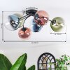 Chehalis ceiling light, globe light 56 cm blue, green, clear, coppery, 6-light sources