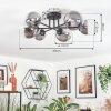 Chehalis ceiling light, globe light 20 cm clear, Smoke-coloured, 6-light sources