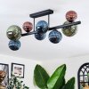 Chehalis ceiling light, globe light blue, green, coppery, 8-light sources