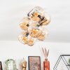 Koyoto ceiling light, globe light gold, black, 8-light sources