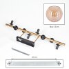 Koyoto ceiling light, globe light gold, black, 8-light sources