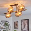 Koyoto ceiling light, globe light gold, black, 8-light sources