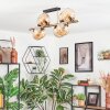 Koyoto ceiling light, globe light gold, black, 8-light sources