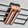 Macos ceiling light LED chrome, Wood like finish, black, 1-light source