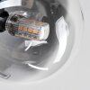 Chehalis ceiling light, globe light 58 cm clear, Smoke-coloured, 6-light sources