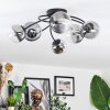 Chehalis ceiling light, globe light 58 cm clear, Smoke-coloured, 6-light sources