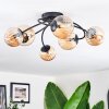 Chehalis ceiling light, globe light 56 cm Amber, 6-light sources