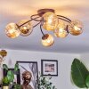 Chehalis ceiling light, globe light 56 cm Amber, 6-light sources