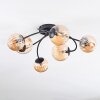 Chehalis ceiling light, globe light 56 cm Amber, 6-light sources