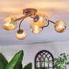 Chehalis ceiling light, globe light 56 cm Amber, 6-light sources