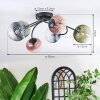 Chehalis ceiling light, globe light 58 cm blue, green, clear, coppery, 6-light sources
