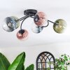 Chehalis ceiling light, globe light 58 cm blue, green, clear, coppery, 6-light sources