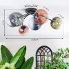 Chehalis ceiling light, globe light 58 cm blue, green, clear, coppery, 6-light sources