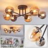 Chehalis ceiling light, globe light 55 cm Amber, Smoke-coloured, 6-light sources