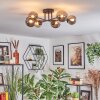 Chehalis ceiling light, globe light 18 cm Smoke-coloured, 6-light sources
