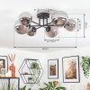 Chehalis ceiling light, globe light 20 cm Smoke-coloured, 6-light sources