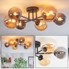 Chehalis ceiling light, globe light 20 cm Amber, Smoke-coloured, 6-light sources
