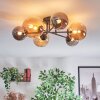 Chehalis ceiling light, globe light 20 cm Amber, Smoke-coloured, 6-light sources