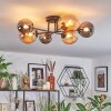 Chehalis ceiling light, globe light 20 cm Amber, Smoke-coloured, 6-light sources
