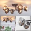 Chehalis ceiling light, globe light 18 cm clear, Smoke-coloured, 6-light sources