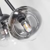 Chehalis ceiling light, globe light 18 cm clear, Smoke-coloured, 6-light sources