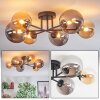 Chehalis ceiling light, globe light 20 cm Amber, Smoke-coloured, 6-light sources