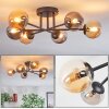 Chehalis ceiling light, globe light 55 cm Amber, Smoke-coloured, 6-light sources