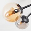 Chehalis ceiling light, globe light 55 cm Amber, Smoke-coloured, 6-light sources