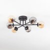 Chehalis ceiling light, globe light 55 cm Amber, Smoke-coloured, 6-light sources