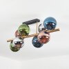 Gastor ceiling light, globe light gold, black, 8-light sources