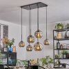 Ripoll hanging light, globe light, pendant light Smoke-coloured, 6-light sources