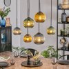 Koyoto hanging light, globe light, pendant light blue, gold, green, 6-light sources