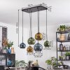 Koyoto hanging light, globe light, pendant light blue, gold, green, 6-light sources