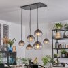 Koyoto hanging light, globe light, pendant light clear, Smoke-coloured, 6-light sources