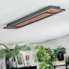 Meron ceiling light LED Wood like finish, black, 1-light source