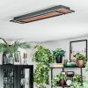 Meron ceiling light LED Wood like finish, black, 1-light source