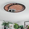 Meron ceiling light LED Wood like finish, black, 1-light source