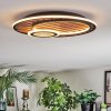 Meron ceiling light LED Wood like finish, black, 1-light source