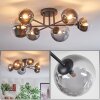 Chehalis ceiling light, globe light clear, Smoke-coloured, 6-light sources