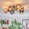Chehalis ceiling light, globe light Amber, clear, Smoke-coloured, 6-light sources