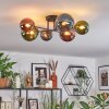Chehalis ceiling light, globe light blue, green, coppery, 6-light sources